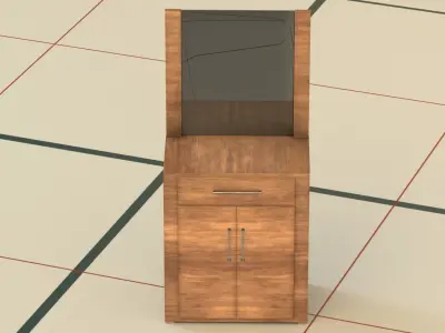 Stand 3D model PBR wooden cabinet Low-poly 3D model