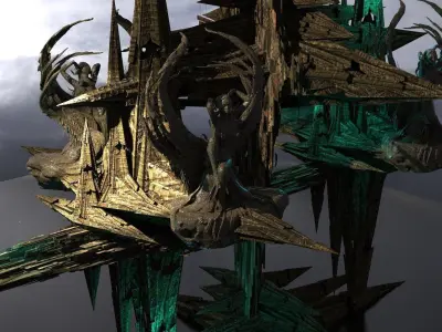 Sunlight Angelic Sci Fi City Kitbash 1 3D model