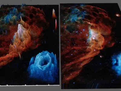 Tapestry of Blazing DEEP SKY OBJECT 3D SOFTWARE ANALYSIS 3D print model