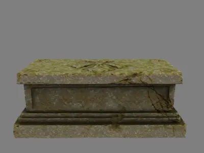 statue 8 stone coffin Low-poly 3D model