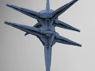 Floating Angel monolith Sci-fi Space Mass relay extended 3D 3D model