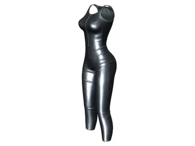 Black Leather Bodysuit Low-poly 3D model