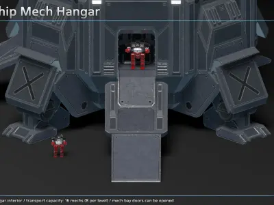 Scifi Dropship Icarus Low-poly 3D model