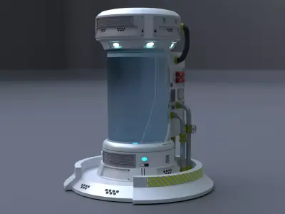 Sci-Fi Cryopod - Capsule Low-poly 3D model