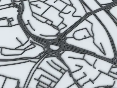 Tbilisi Road Network and Streets 3D model