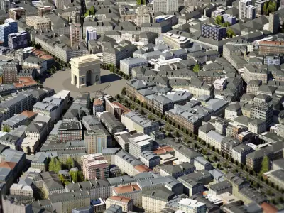 Arc De Triomphe Paris Low-poly 3D model