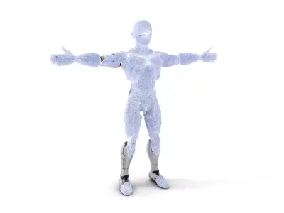 Humanoid Robot Model Pack with PBR Textures Low-poly 3D model