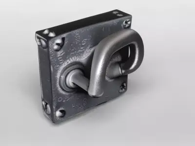 Vintage Metal Door Handle 3D Model 3D model