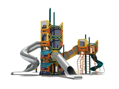Kids outdoor commercial play structure 3D model 3D model