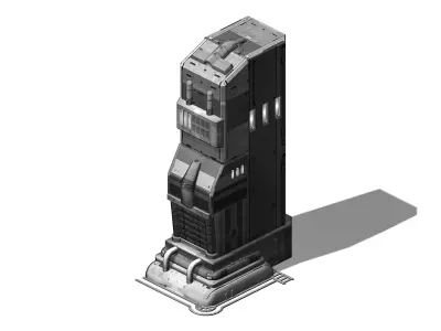 Sci Fi Building-Connection Wall 07 3D model