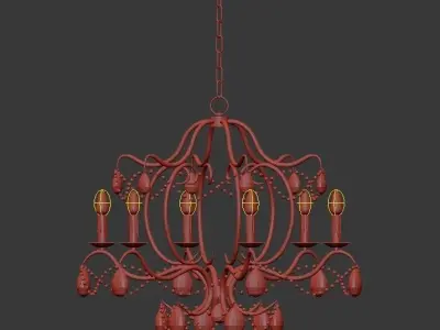 Jolie 6 Light Chandelier 3D model