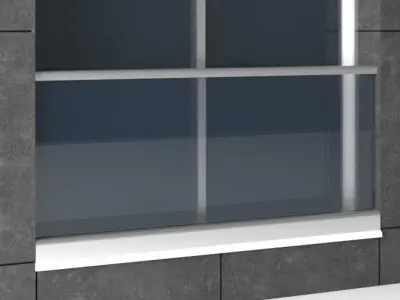 Glass Railing with Sliding Window Set APR-001 3D model