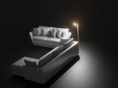 Relaxing Sofa Scene 3D model