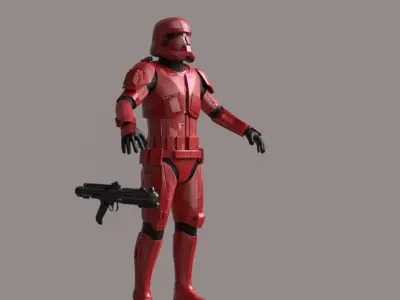 Sith Trooper Rigged And High Quality Blaster 3D model