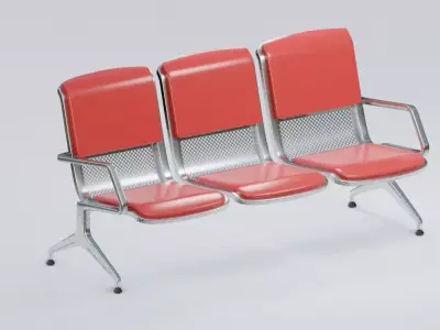 Waiting Chairs airport chairs 3D model
