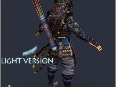 Samurai Hero Light Version Low-poly 3D model