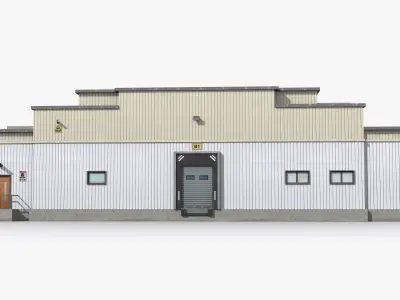 Factory x10 Low-poly 3D model