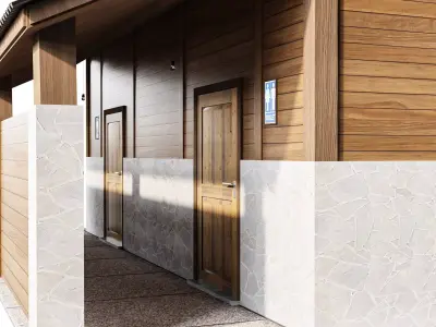 Public Toilet Low-poly 3D model