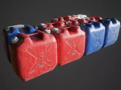 Plastic canister Low-poly 3D model