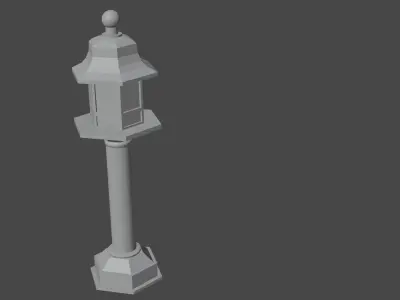 Japanese outdoor lamp Low-poly 3D model