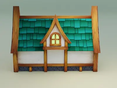 Low poly Cartoon House 4 Low-poly 3D model