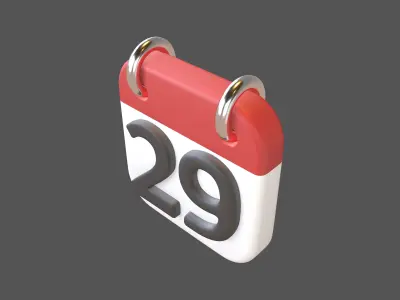 Calendar Icon 29 v1 001 Low-poly 3D model