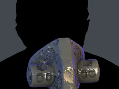 Gas mask helmet scifi character game space Low-poly printable Low-poly 3D model