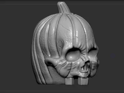 Halloween skull pumpkin 3D print model