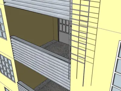 House in SketchUp colored and not-colored Free 3D model