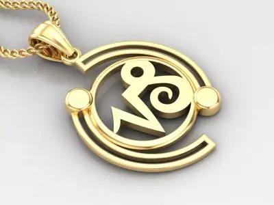 Galaxy apricom Light Gold Pendant Version 8 3D print model