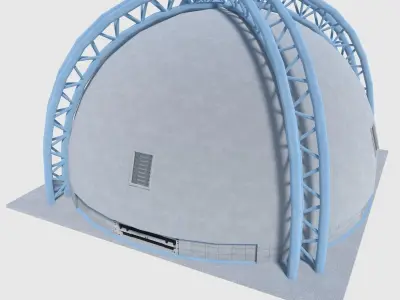 Medical Research Science Building - Game Ready Low-poly 3D model