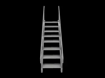 Stair metal staircase Low-poly 3D model