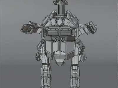 LowPoly Mech robot Low-poly 3D model