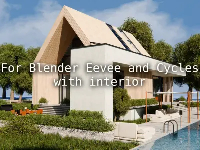 2026 Modern Modular House 11 for Blender Eevee and Cycles 3D model