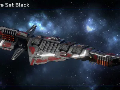 Spaceship Progenitor Battlecruiser Low-poly 3D model