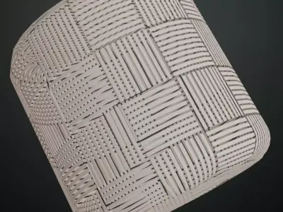 Stylized White Painted Basket Weave Wood PBR Texture