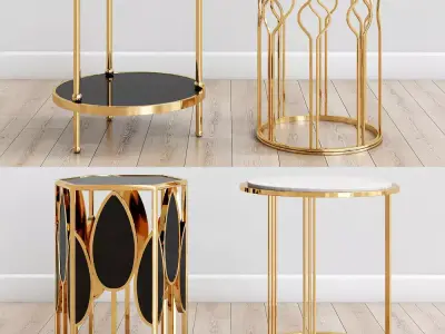 Gold Side Table 3D model
