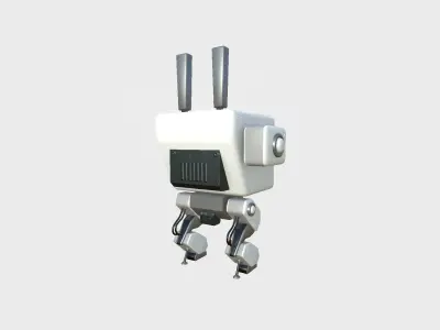 Robot C2 White - Sentinel Character SciFi Design Low-poly 3D model