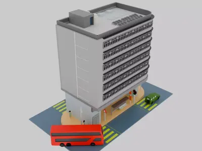 Hong Kong Building Pack 6 Low-poly 3D model