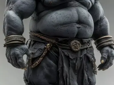 Massive Elephant Warrior Anthropomorphic GiantTusks Low-poly 3D model