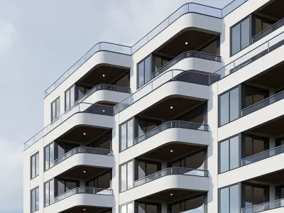 Modern residential building 13 3D model