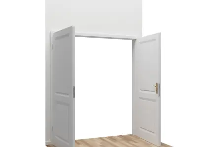 Interior Door Classic double Low-poly 3D model