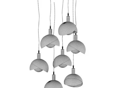 Hanging Lamp Half Closed Balls 3D model