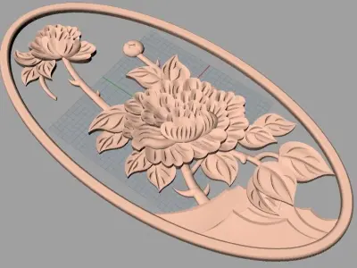 Furniture decorative corner flower 3D STL model for CNC E877 3D model