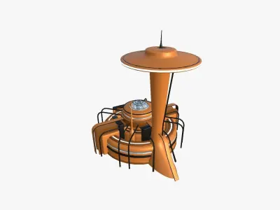 SciFi Facility D04 Orange - Sci Fi Exterior Design Low-poly 3D model