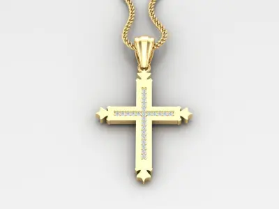 High Cross Pendant Light Gold 18K 4CP013 3D print model