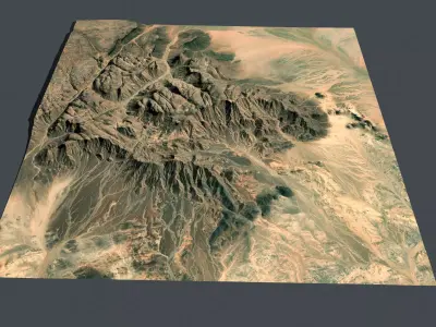 Mountain landscape Haggar Sahara Algeria 3D model