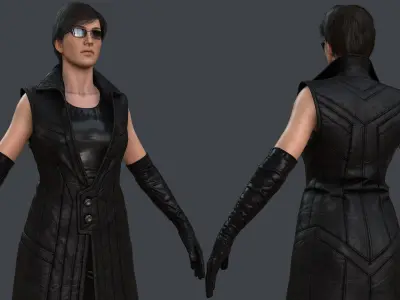 Female 1 - clothing 6 - Full Pack Low-poly 3D model