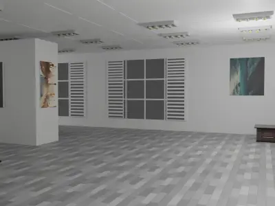 EXHIBITION HALL - art gallery  Low-poly 3D model