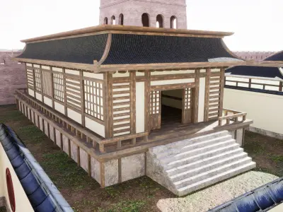 Feudal Asian House Pack Low-poly 3D model